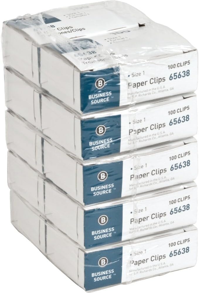 Business Source Paper Clips, Size 1, .033 Wire Gauge, 10 Boxes Total - Image 2