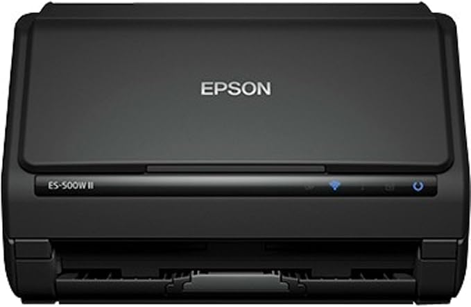 Epson Workforce ES-500W II Wireless Color Duplex Desktop Document Scanner for PC and Mac, with Auto Document Feeder (ADF) and Scan from Smartphone or Tablet-DeskLoop Office