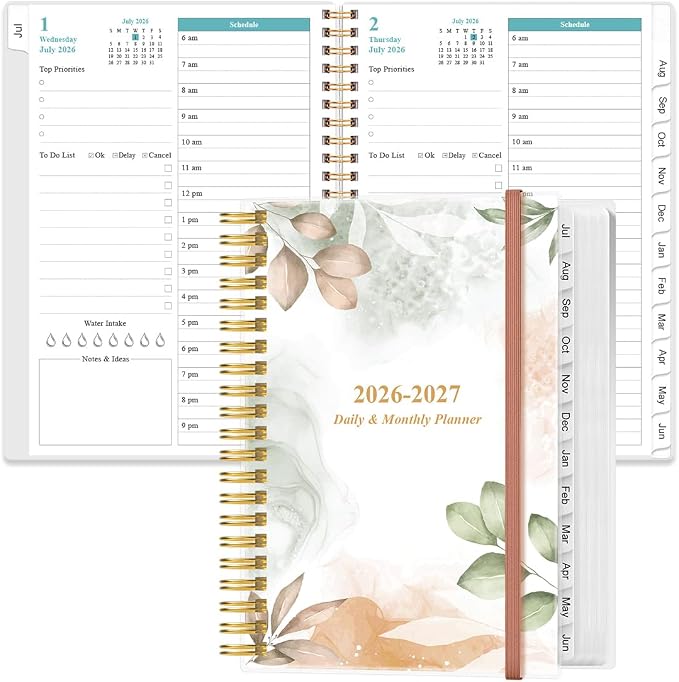 2026-2027 Daily & Monthly Planner, One Page Per Day, Daily Planner 2026-2027 by Heveboik