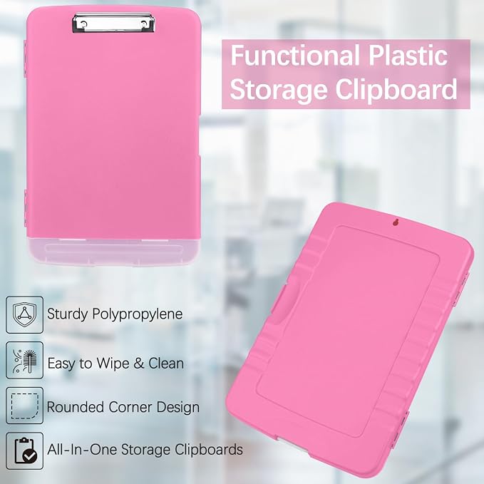 Meiikun Clipboard with Storage, Plastic Clipboards 8.5x11 with Pen Holder - Image 6