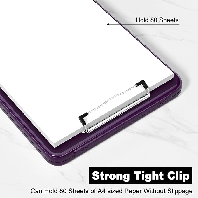 Hongri Clipboard with Storage, 8.5 x 11 Clip Board Foldable, Dark Purple | - Image 4