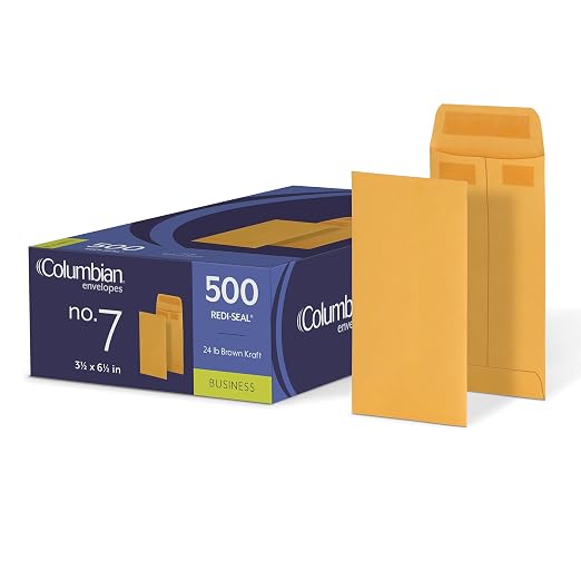 Columbian #7 Coin and Small Parts Envelopes, Self Seal, by TOPSProducts