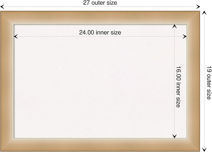 Amanti Art White Cork Board for Wall, 19x27 Vision Board with Gold Frame, Medium Corkboard Office Decor for Home Organization, Modern Contemporary Corkboard Pinboard to display items for home-DeskLoop Office