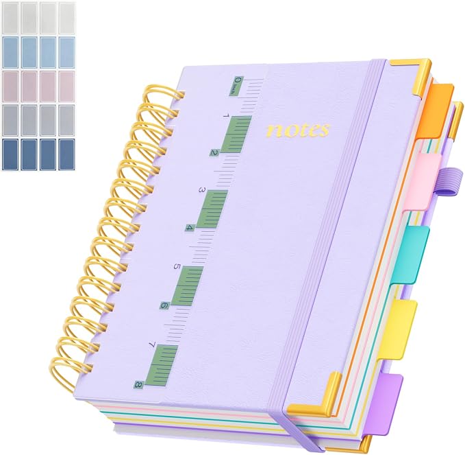 XYark A5 Hardcover Spiral Notebook, 6.3"x8.5" College Ruled Notebooks by XYark