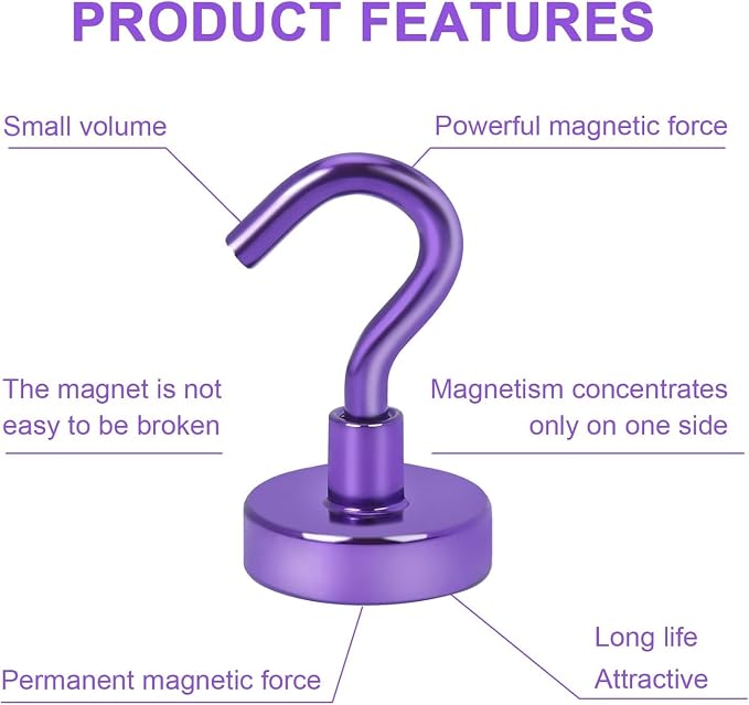 DIYMAG Magnetic Hooks, 30Lbs Strong Heavy Duty Cruise Magnet S-Hook - Image 6