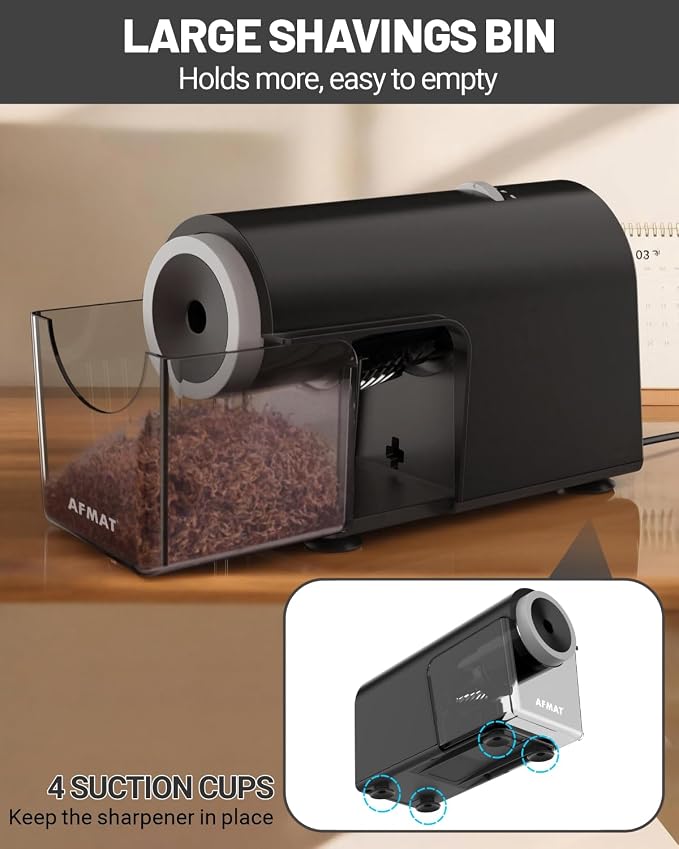 AFMAT Electric Pencil Sharpener, Fully Automatic Pencil Sharpener - Image 7