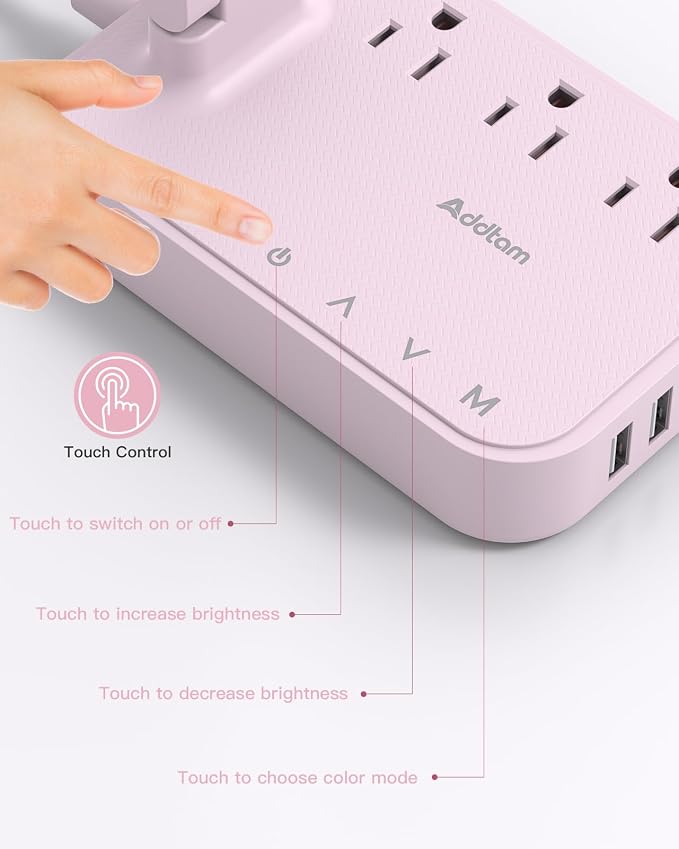 Addtam LED Desk Lamp, Power Strip - Image 7