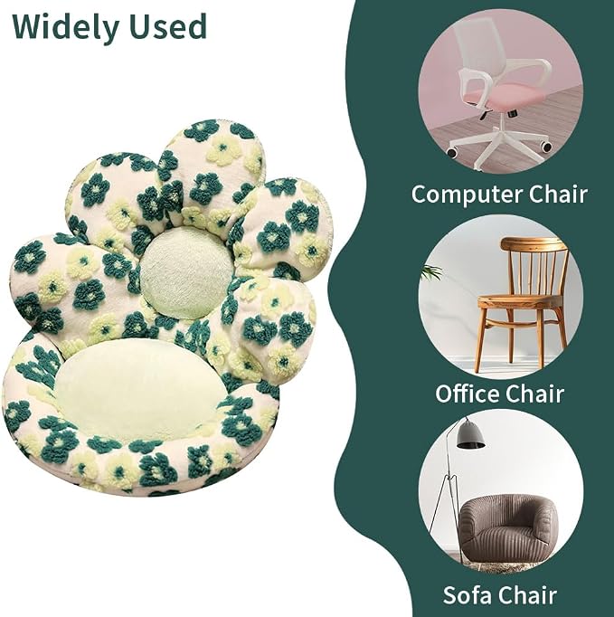 Flower Chair Cushion with Backrest Comfortable Office Chair Pad Student - Image 3