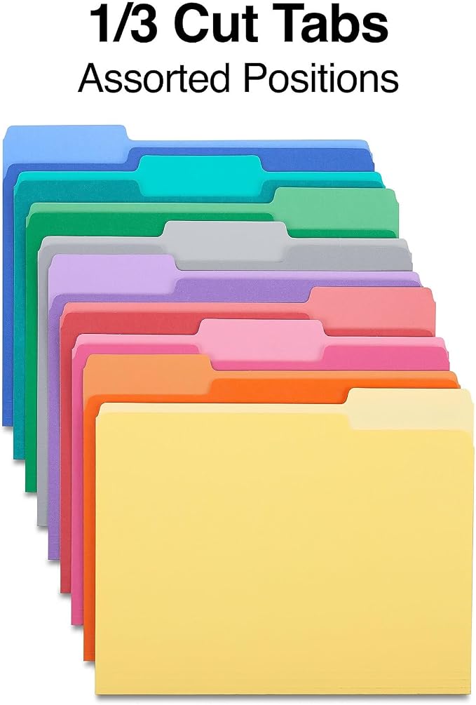 Staples File Folder, Letter Size, 1/3‑Cut Tabs, Durable Paper Stock, 500/Carton - Image 4