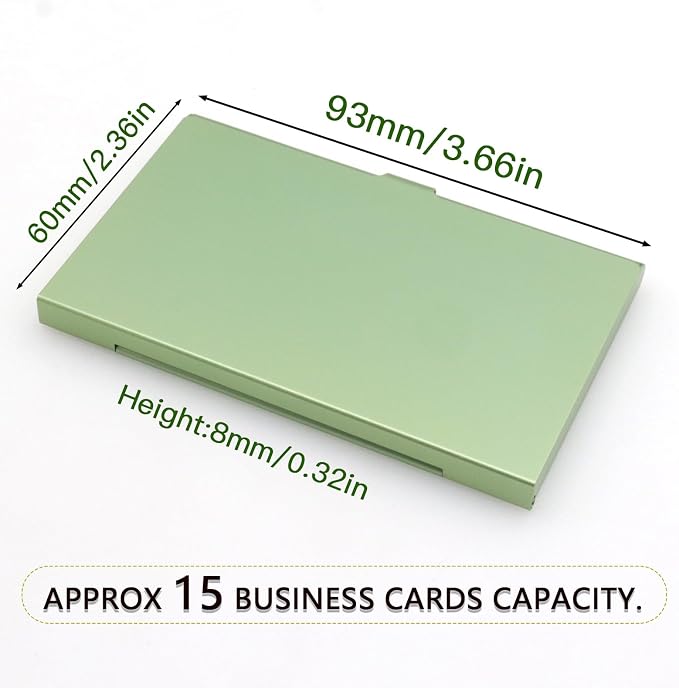 2-Pack Green Aluminum Business Card Holder Slim Flip Pocket Case | aluminum - Image 4