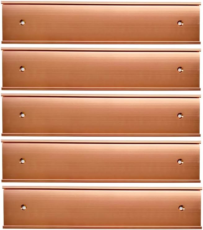 2“ × 8” Name Plate Wall Or Door Holder 5Pack Rose Gold by Icomecn