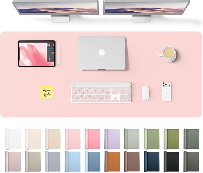 YSAGi Leather Desk Pad Protector, Office Desk Mat, Large Mouse Pad, Non-Slip PU by YSAGi