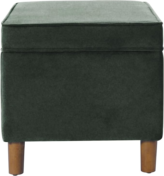 Home Decor | Dinah Collection Modern Storage Ottoman | Ottoman with Storage for Living Room & Bedroom(Loden Green Velvet)-DeskLoop Office