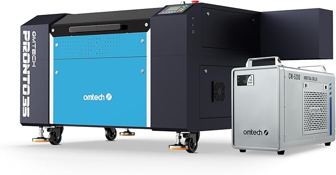 OMTech 100W CO2 Laser Engraver with Water Chiller, 28"x20" Laser Engraving Machine with Autofocus 2 Way Pass-Throughs Built-in Air Assist, Laser Cutter for Wood Glass Acrylic More-DeskLoop Office