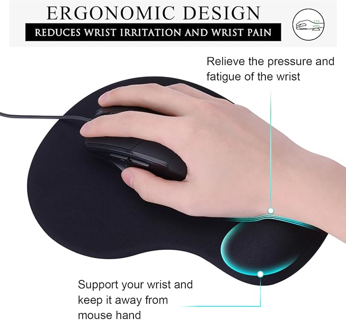 JIKIOU Mouse Pad, 2 Pack Ergonomic Mouse Pads - Image 5