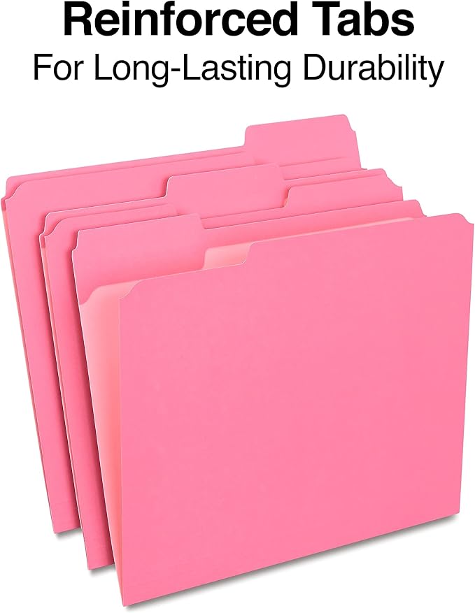 Staples File Folder, Letter Size, Reinforced 1/3‑Cut Tabs - Image 3