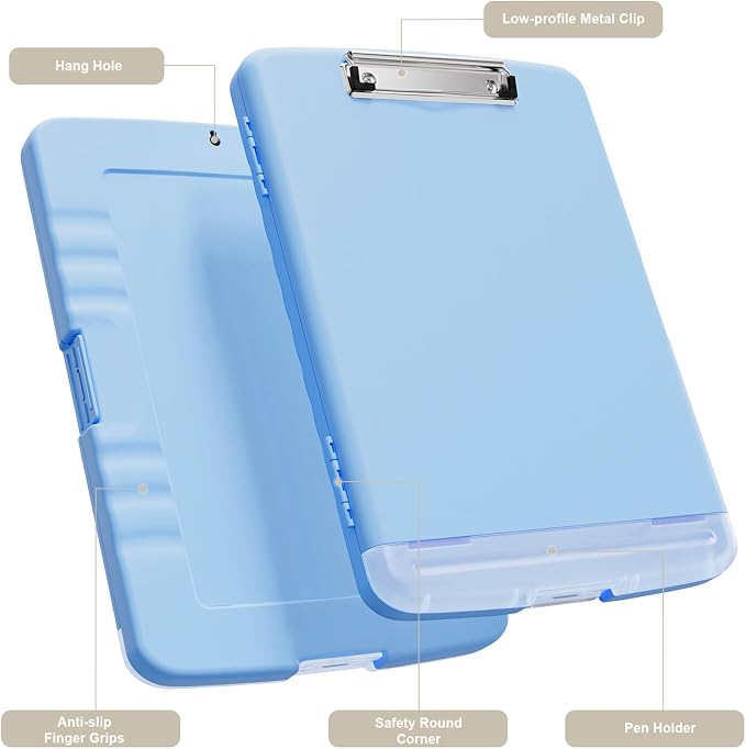Piasoenc Clipboard with Storage, 8.5 x 11 Organization Box with Pen Holder and - Image 2