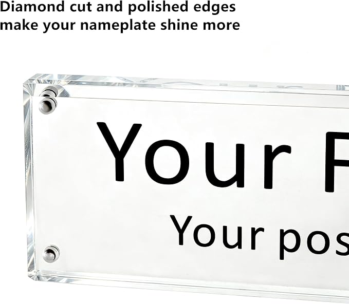 IEEK Acrylic Desk Name Plate, DIY Personalized Name, 2.5x10 Inch - Image 2