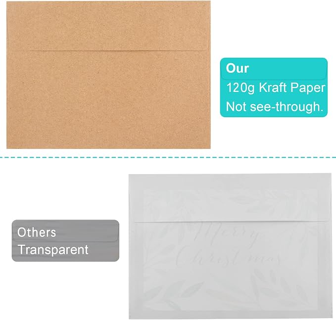 50 Pack Brown Kraft Envelopes, 5x7 Envelopes - Image 4