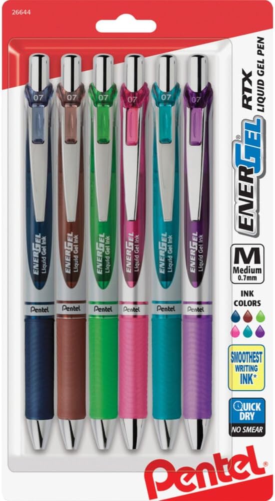 Pentel EnerGel RTX Retractable Liquid Gel Pen, Metal Tip, Medium Line by PentelofAmerica