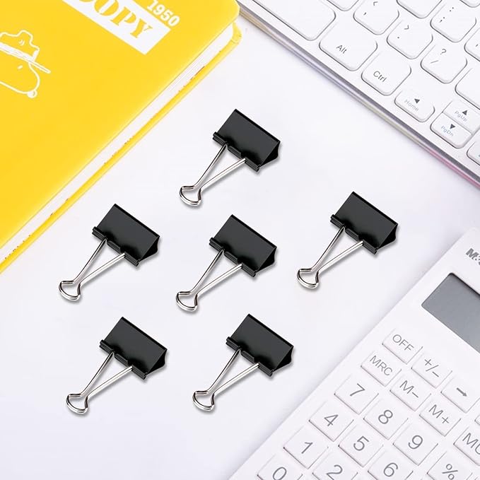 OWLKELA 140 PCS Mini Binder Clips 0.75 Inch, Metal Paper Clip Bulk, Small Black - Image 7