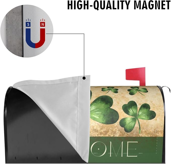 Shamrock Welcome St. Patrick's Day Mailbox Covers, 25.5 X 21 in Mail Box Covers - Image 5