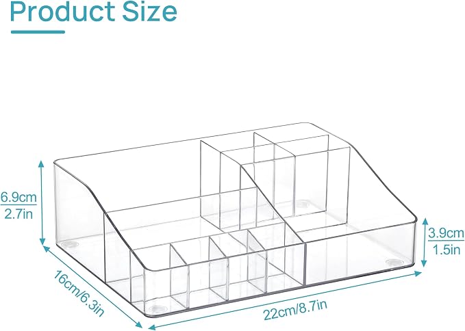 Vtopmart 1 Tier Clear Plastic Makeup Organizer - Image 3
