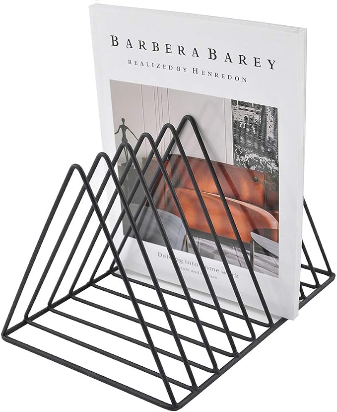 EASEPRES 9 Slot Magazine Rack Book Record Holder, Desktop Iron Storage Rack - Image 5