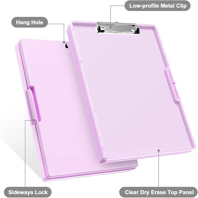 Piasoenc Clipboard with Storage, 8.5 x 11 Clip Boards with 2 Storage, Folio & - Image 7