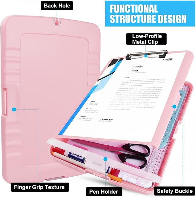Plastic Clipboard with Storage, Clip Boards 8.5x11 Heavy Duty, Large Capacity - Image 6