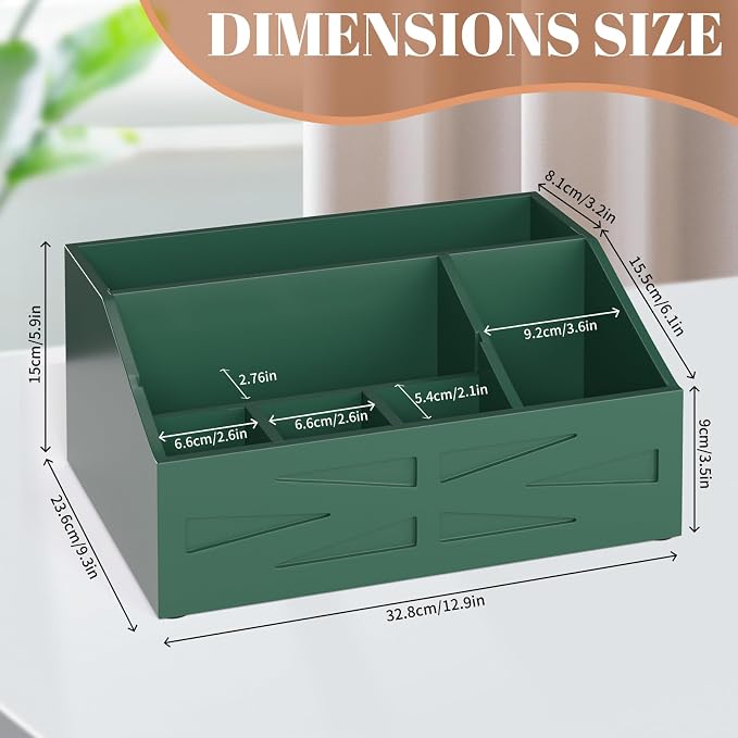 Wood Mail Organizer Countertop, Farmhouse Desk and Kitchen Countertop Storage - Image 2