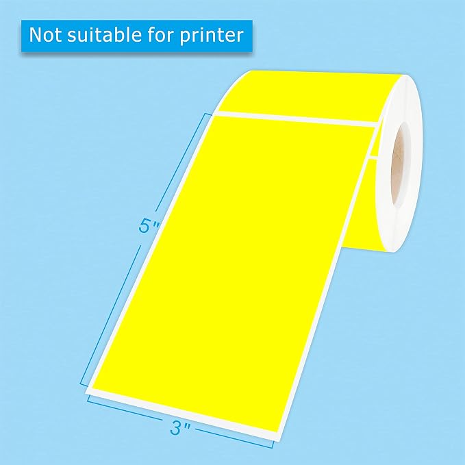PARLAIM 3 x 5 inch Rectangle Sticker Labels, Fluorescent Yellow - Image 2