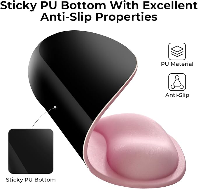 EooCoo Ergonomic Pink Mouse Pad - Image 5
