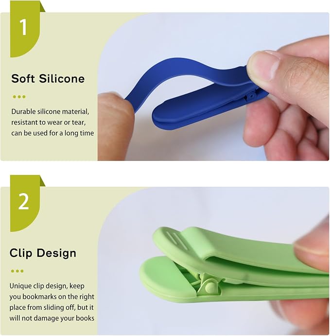 SMUK 3pcs Automatic Silicone Bookmark, Unique Bookmark Page Keeper - Image 3