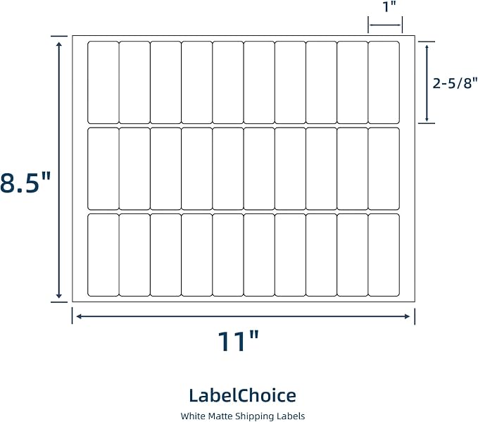 500 Sheets 15000 Pcs 30 Up Labels 1" x2-5/8 Shipping Address Labels - Image 2