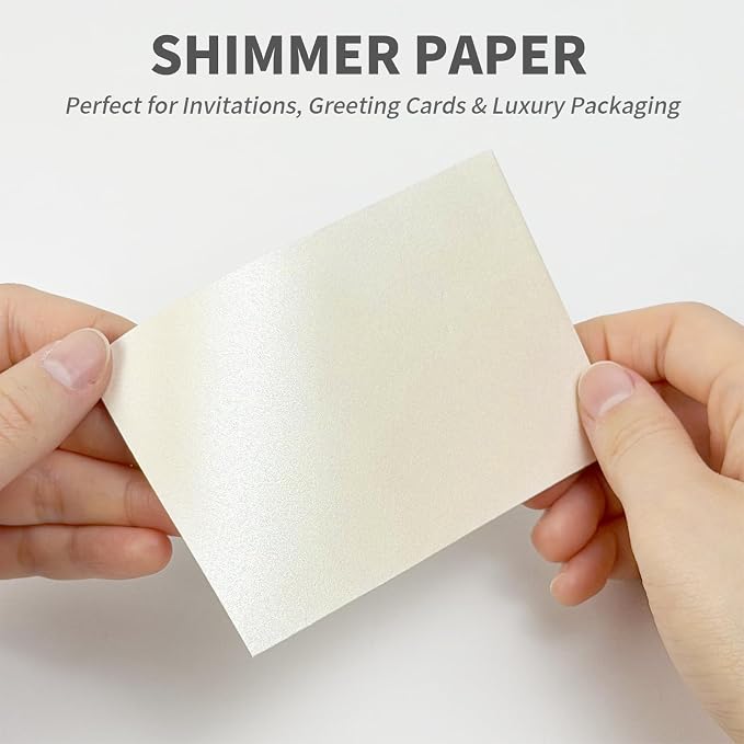 100 Pack Mini Pearl Ivory Envelopes, 4 x 2.75" Shimmer Gift Card Envelopes - Image 4