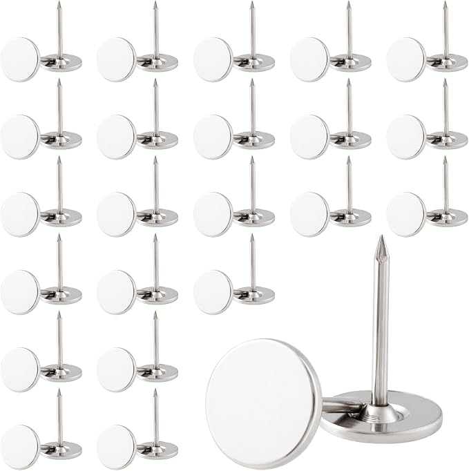 100pcs Metal Thumb Tacks, Heavy Duty Flat Head Push Pins, Upholstery Tacks by Unknown