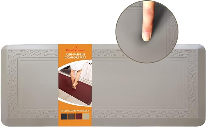 24 x 60 Inch Extra Support Anti Fatigue Comfort Kitchen Mat, Waterproof Long Kitchen Runner, Non-Slip Standing Desk Mat, Commercial Pads for Offices, Home, Garages (Bordeaux Cabblestone, 24'' x 60'')-DeskLoop Office