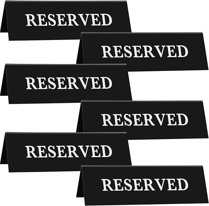 6 Pieces Plastic Reserved Table Sign Table Tent Wedding Guest Reservation Seat by Maitys