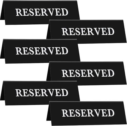 6 Pieces Plastic Reserved Table Sign Table Tent Wedding Guest Reservation Seat by Maitys