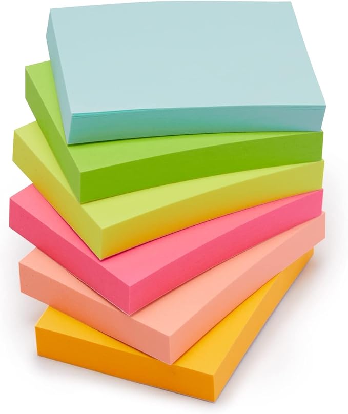Amazon Basics Mini Rectangular Sticky Notes, 1.5x2 Inches, Bright Colors by AmazonBasics