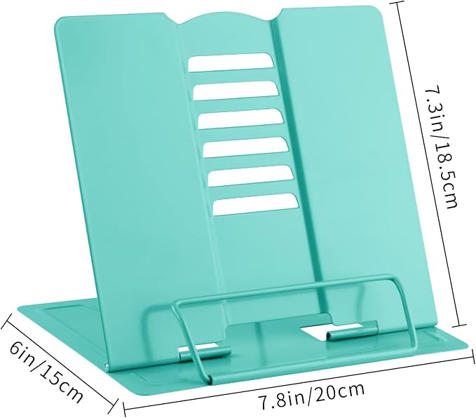 MSDADA Book Stand Metal Reading Rest Book Holder Adjustable Cookbook Documents - Image 4