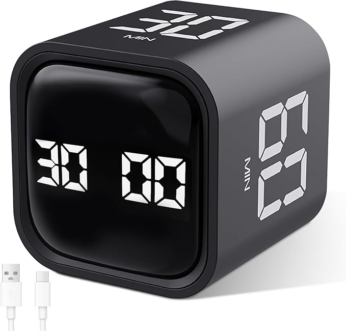 GuDoQi Multi-Function Cube Timer, 5/10/30/60 Min & Custom Count Down, Included by GuDoQi
