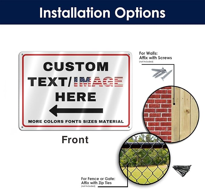 Custom Sign Outdoor Metal Large, Left or Right Arrow, Personalized Address - Image 8
