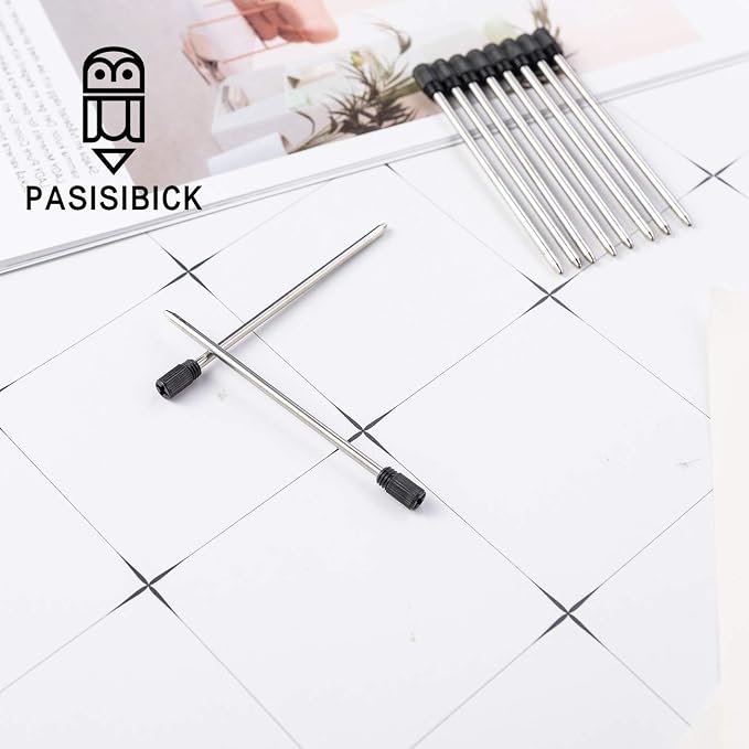 PASISIBICK 2.75'' Black Ink Crystal Pen Refills, Standard D1 Ballpoint Pen - Image 5