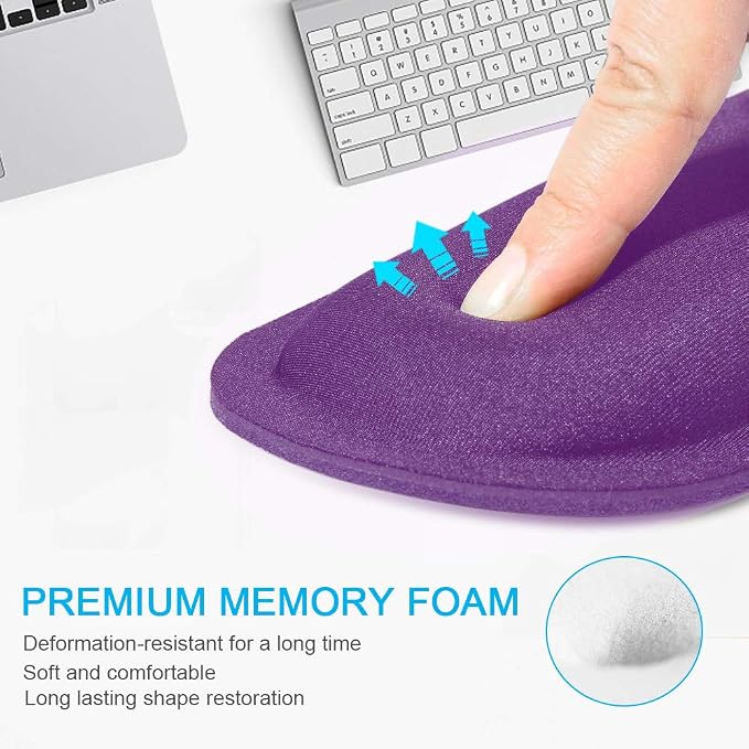 TECKNET 2 Pack Mouse Pad with Wrist Support, Ergonomic Gaming Mouse Pad Pain - Image 2