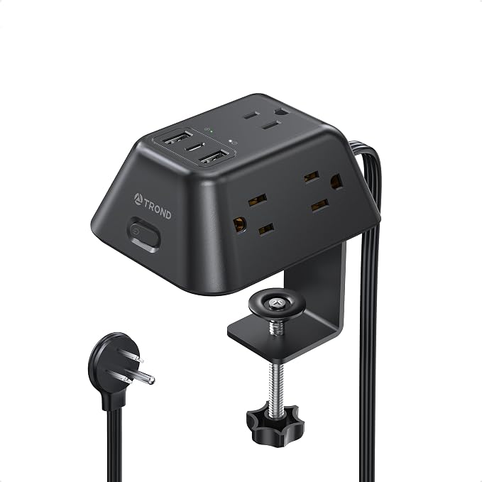Desk Clamp Power Strip, Surge Protector by TRONDOfficial