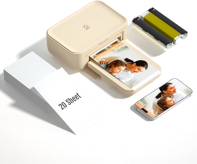 HPRT CP4100 4x6 Instant Photo Printer -Portable Phone Picture Printer + 20 Sheets, Mobile, Wi-Fi, Premium Dye Sublimation (300 DPI) for Pro-Quality Home Prints - Creative Editing App-DeskLoop Office