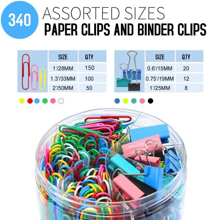 Paper Clips Binder Clips, Colored Paperclips Large Medium Small, Binder Clip - Image 2