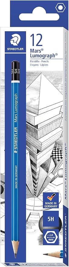 STAEDTLER Mars Lumograph 5H Graphite Art Drawing Pencil, 6 Pencils - Image 2